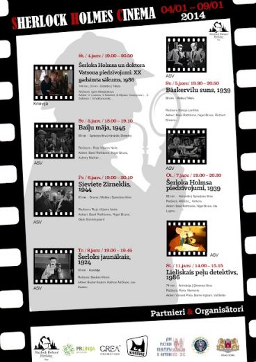 Janvāra sākumā Rīgā notiks kinofestivāls SHERLOCK HOLMES CINEMA