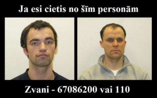 Policija aiztur 2 laupītājus - varmākus. Lūdz atsaukties citus cietušos