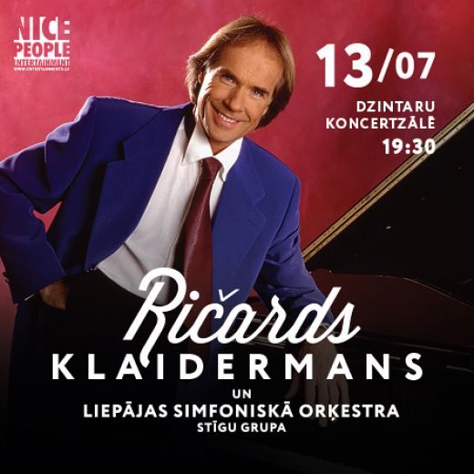 Šarmantais pianists Ričards Klaidermans Latvijā 13.jūlijā