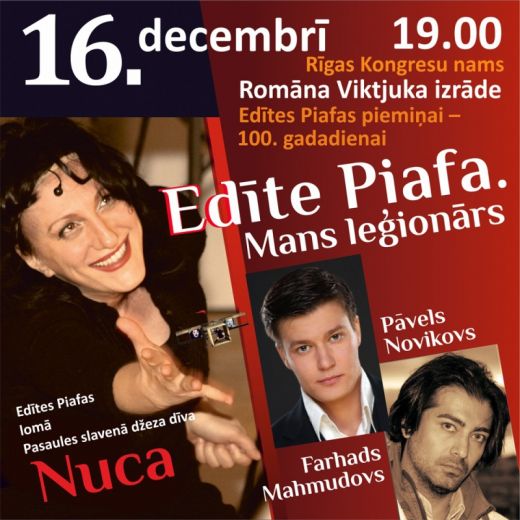 Ar izrādi Edīte Piafa. Mans leģionārs Rīgā viesosies Romāna Viktjuka teātris
