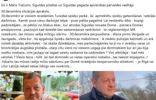 Aicina tūristus uz Siguldu vairs neceļot. Domes pārstāvis Māris Tračums aizvaino māksliniekus